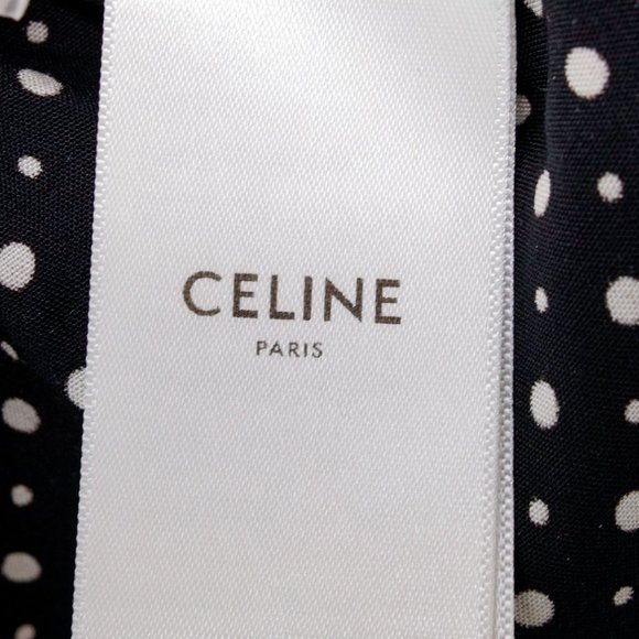 *SOLD* Celine Black Polkadot Button-Up - Picture 7 of 9